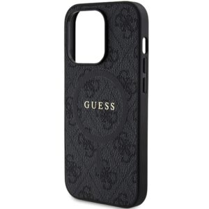 Guess GUHMP15LG4GFRK Apple iPhone 15 Pro 6.1" black harddėklas 4G Collection Leather Metal Logo MagSaf - Image 6