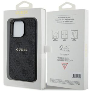 Guess GUHMP15LG4GFRK Apple iPhone 15 Pro 6.1" black harddėklas 4G Collection Leather Metal Logo MagSaf - Image 8
