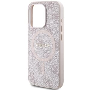 Guess GUHMP15XG4GFRP Apple iPhone 15 Pro Max 6.7" rožinės spalvos harddėklas 4G Collection Leather Metal Logo Mag - Image 6
