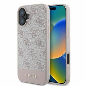 Guess GUHCP16SG4GLPI Apple iPhone 16 6.1" rožinės spalvos harddėklas 4G Bottom Stripe - Image 1