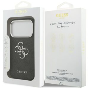 Dėklas Guess 4G Big 4G Classic Logo skirtas Apple iPhone 17 Pro juodos spalvos sidabro spalvos - Image 8