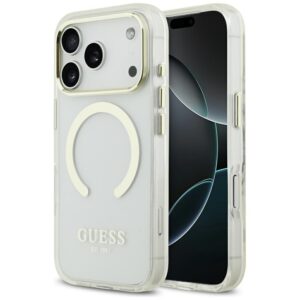 Guess Metal Outline MagSafe dėklas skirtas Apple iPhone 17 Pro aukso spalvos - Image 1