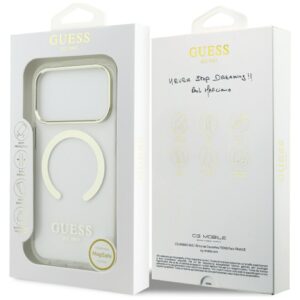 Guess Metal Outline MagSafe dėklas skirtas Apple iPhone 17 Pro aukso spalvos - Image 8