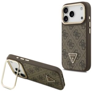 Dėklas Guess 4G PU Triangle Logo & Stir Camera Magsafe skirtas Apple iPhone 17 Pro rudos spalvos - Image 1