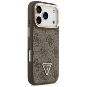 Dėklas Guess 4G PU Triangle Logo & Stir Camera Magsafe skirtas Apple iPhone 17 Pro rudos spalvos - Image 4