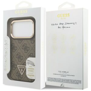 Dėklas Guess 4G PU Triangle Logo & Stir Camera Magsafe skirtas Apple iPhone 17 Pro rudos spalvos - Image 8