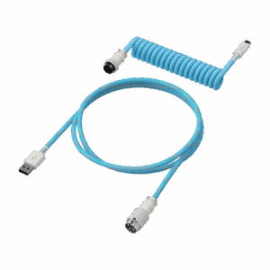 HyperX Coiled Cable - USB Type-C - Light Blue White (Mėlynai Balta) Klaviatūros Laidas