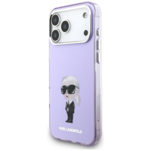 Karl Lagerfeld IML Aquarelle Karl & Choupette & Logo MagSafe Dėklas skirtas Apple iPhone 17 Pro Max violetinės spalvos - Image 2