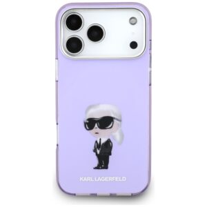 Karl Lagerfeld IML Aquarelle Karl & Choupette & Logo MagSafe Dėklas skirtas Apple iPhone 17 Pro Max violetinės spalvos - Image 3