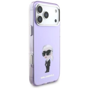 Karl Lagerfeld IML Aquarelle Karl & Choupette & Logo MagSafe Dėklas skirtas Apple iPhone 17 Pro Max violetinės spalvos - Image 4