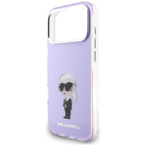 Karl Lagerfeld IML Aquarelle Karl & Choupette & Logo MagSafe Dėklas skirtas Apple iPhone 17 Pro Max violetinės spalvos - Image 6