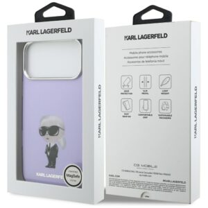 Karl Lagerfeld IML Aquarelle Karl & Choupette & Logo MagSafe Dėklas skirtas Apple iPhone 17 Pro Max violetinės spalvos - Image 8