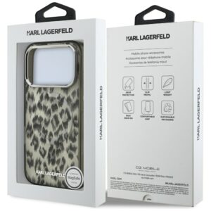 Karl Lagerfeld IML Leopard Pattern MagSafe Dėklas skirtas Apple iPhone 17 Pro rudos spalvos - Image 8