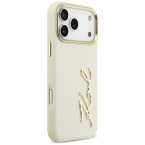 Karl Lagerfeld Karl Script Logo Dėklas skirtas Apple iPhone 17 Pro Max Beige - Image 4