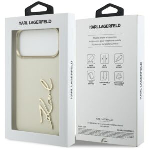 Karl Lagerfeld Karl Script Logo Dėklas skirtas Apple iPhone 17 Pro Max Beige - Image 8