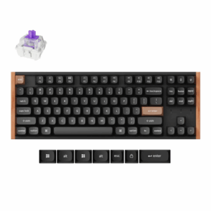 Keychron K8 HE Wireless (K8H-F1) - US Layout - Gateron Magnetic Nebula - Carbon Black (Juoda) Magnetinė Belaidė Žaidimų Klaviatūra