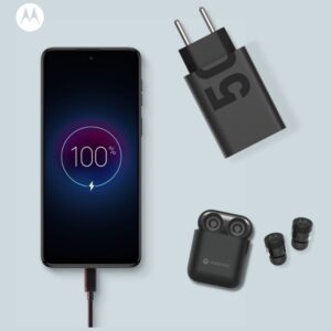 Laidinis įkroviklis Motorola TurboPower 50W Dual USB-C/USB-A su kabeliu USB-C 1m juodos spalvos - Image 7