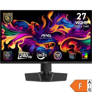 Monitorius MSI MAG 273QP QD‑OLED X24 / 27" / WQHD / 240Hz / 0.03ms (GtG) / black - adjustable stand