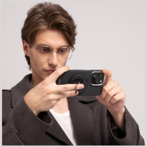 Magnetic laikiklis PITAKA MagEZ Grip 3 MagSafe skirtas telefonui black grey - Image 8