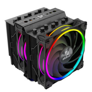 Akasa Soho H7 Dual Tower CPU Cooler, ARGB - 120 mm, black