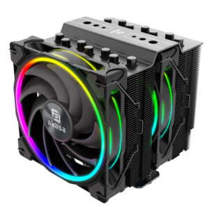 Akasa Soho H7 Dual Tower CPU Cooler, ARGB - 120 mm, black - Image 2