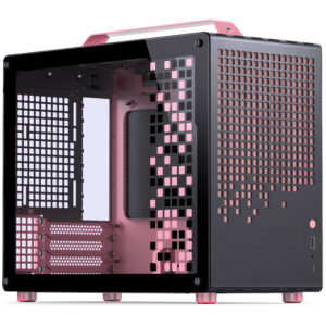 Jonsplus Z20 Micro-ATX case, with carrying handle - black/pink