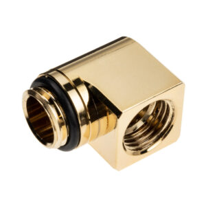 EK Water Blocks EK-Torque Micro Adapter 90 Degree G1/4 inch Male to G1/4 inch Female - Rotatable, gold - Image 2