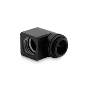EK Water Blocks EK-Torque Micro Adapter 90 Degree G1/4 Inch Male to G1/4 Inch Female - Rotatable, Black