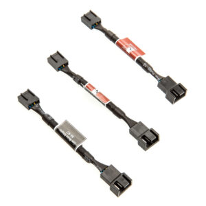Set of 3 black sleeved low-noise adapters from Noctua to reduce the speed of 4-pin PWM fans