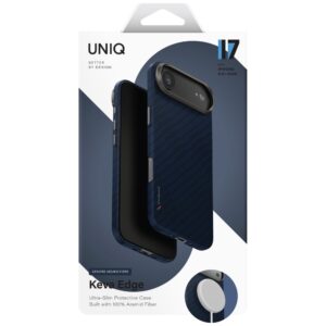 Dėklas UNIQ Keva EDGE skirtas Apple iPhone 17 Air Magclick Charging mėlynos spalvos - Image 6