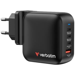 Wall Charger Verbatim Mini GaN 100W 3xUSB-C PD/1x USB-A QC black 32231