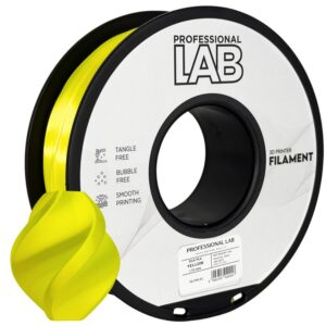 3D Plastikas - Filamentas PLA Silk geltonos spalvos | 1.75 mm, 1 kg | Professional LAB