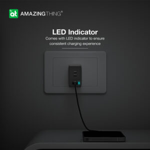 Amazing Thing Wall charger Thunder Pro GaN EUTH66W - USB + 2xType C - PD 66W black - Image 9