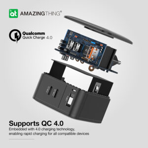 Amazing Thing Wall charger Thunder Pro GaN EUTH66W - USB + 2xType C - PD 66W black - Image 5