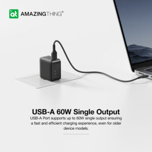 Amazing Thing Wall charger Thunder Pro GaN EUTH66W - USB + 2xType C - PD 66W black - Image 6