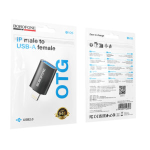 Borofone Adapter BV26 - USB to Lightning - juodos spalvos - Image 9