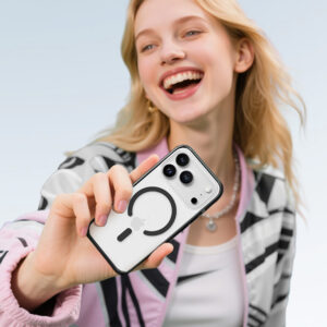 Rock Crystal Armor Series Magnetic dėklas skirtas Apple iPhone 17 Pro Max juodos spalvos - Image 2