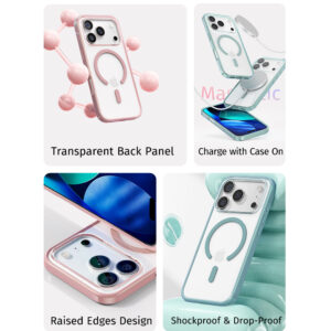 Rock Crystal Armor Series Magnetic dėklas skirtas Apple iPhone 17 Pro Max juodos spalvos - Image 3