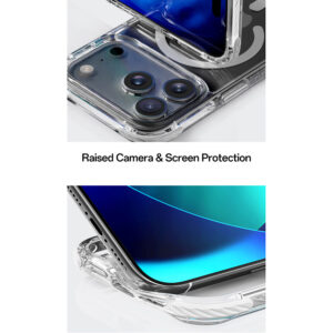 Rock Crystal Clear Magnetic Series dėklas skirtas Apple iPhone 17 Pro skaidrus-juodos spalvos - Image 2