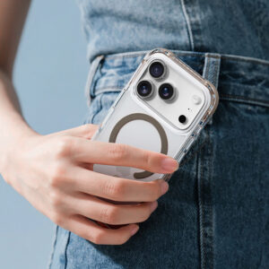 Rock Crystal Clear Magnetic Series dėklas skirtas Apple iPhone 17 Pro skaidrus-juodos spalvos - Image 3