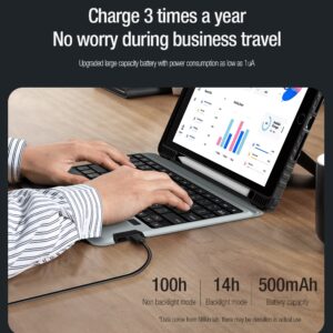 Nillkin Bumper Combo Keyboard dėklas (Backlit Version) skirtas Appl iPad 10.2 2019/2020/2021 juodos spalvos - Image 2