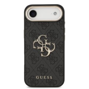 Guess PU Leather 4G Metal Logo Gold Frame dėklas skirtas Apple iPhone Air juodos spalvos - Image 2