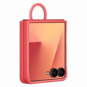 EF-PF766TRE Samsung Silicone Cover with Ring for Galaxy Z Flip 7 raudonos spalvos - Image 1