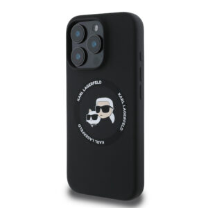 Karl Lagerfeld Liquid Silicone K&CH Heads MagSafe dėklas skirtas Apple iPhone 16 Pro Max juodos spalvos - Image 2