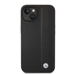 BMW Signature Leather Big Logo dėklas skirtas iPhone 14 Plus Black