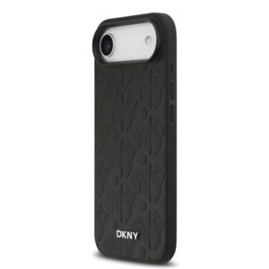 DKNY PU Leather Grid Pattern Magsafe dėklas skirtas Apple iPhone Air juodos spalvos