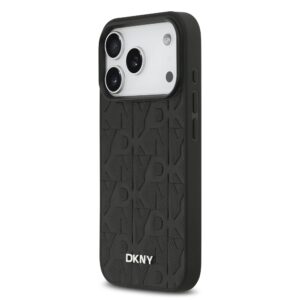 DKNY PU Leather Grid Pattern Magsafe dėklas skirtas Apple iPhone 17 Pro juodos spalvos