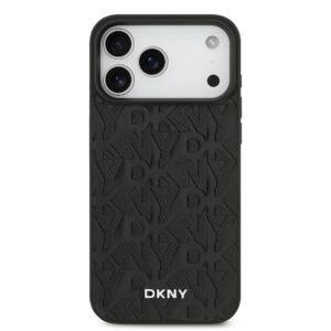 DKNY PU Leather Grid Pattern Magsafe dėklas skirtas Apple iPhone 17 Pro Max juodos spalvos - Image 2