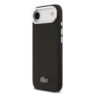 Lacoste Iconic Petit Pique Camera Stand MagSafe dėklas skirtas Apple iPhone Air juodos spalvos