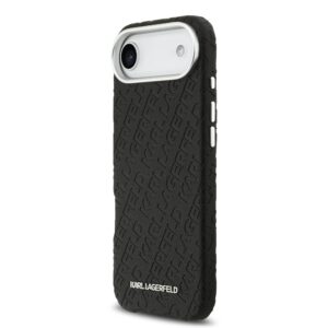 Karl Lagerfeld Grained PU Repeated Logo MagSafe dėklas skirtas Apple iPhone Air juodos spalvos